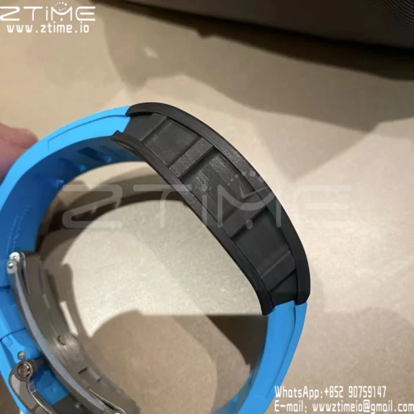 Richard Mille RM055 NTPT APS Factory 1:1 Best Edition Blue Bezel Blue Crown Rubber Strap - Super Clone Watch | 1:1 Best Version