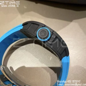 Richard Mille RM055 NTPT APS Factory 1:1 Best Edition Blue Bezel Blue Crown Rubber Strap - Super Clone Watch | 1:1 Best Version