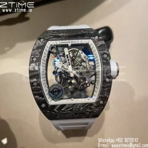 Richard Mille RM055 NTPT APS Factory 1:1 Best Edition Λευκή στεφάνη Λευκή κορώνα σε καουτσούκ λουράκι - Super Clone Watch | 1:1 Best Version