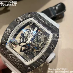 Richard Mille RM055 NTPT APS Factory 1:1 Best Edition Λευκή στεφάνη Λευκή κορώνα σε καουτσούκ λουράκι - Super Clone Watch | 1:1 Best Version