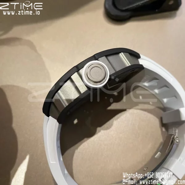 Richard Mille RM055 NTPT APS Factory 1:1 Best Edition Λευκή στεφάνη Λευκή κορώνα σε καουτσούκ λουράκι - Super Clone Watch | 1:1 Best Version