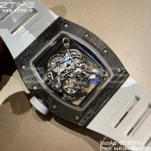Richard Mille RM055 NTPT APS Factory 1:1 Best Edition Λευκή στεφάνη Λευκή κορώνα σε καουτσούκ λουράκι - Super Clone Watch | 1:1 Best Version