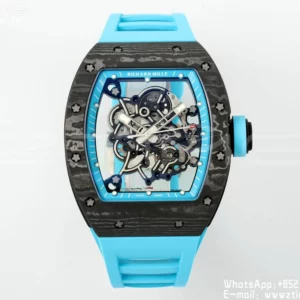Richard Mille RM055 NTPT APS Factory 1:1 Best Edition Blue Bezel Blue Crown Rubber Strap - Super Clone Watch | 1:1 Best Version