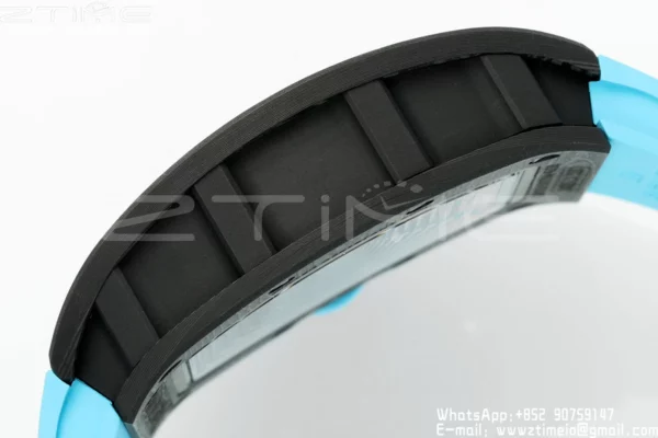 Richard Mille RM055 NTPT APS Factory 1:1 Best Edition Blue Bezel Blue Crown Rubber Strap - Super Clone Watch | 1:1 Best Version