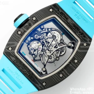 Richard Mille RM055 NTPT APS Factory 1:1 Best Edition Blue Bezel Blue Crown Rubber Strap - Super Clone Watch | 1:1 Best Version