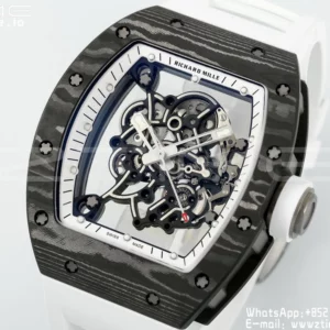 Richard Mille RM055 NTPT APS Factory 1:1 Best Edition Λευκή στεφάνη Λευκή κορώνα σε καουτσούκ λουράκι - Super Clone Watch | 1:1 Best Version