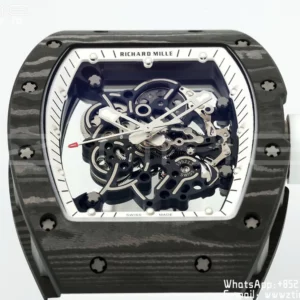 Richard Mille RM055 NTPT APS Factory 1:1 Best Edition Λευκή στεφάνη Λευκή κορώνα σε καουτσούκ λουράκι - Super Clone Watch | 1:1 Best Version