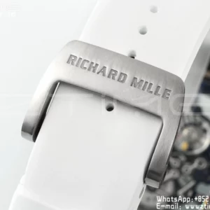 Richard Mille RM055 NTPT APS Factory 1:1 Best Edition Λευκή στεφάνη Λευκή κορώνα σε καουτσούκ λουράκι - Super Clone Watch | 1:1 Best Version