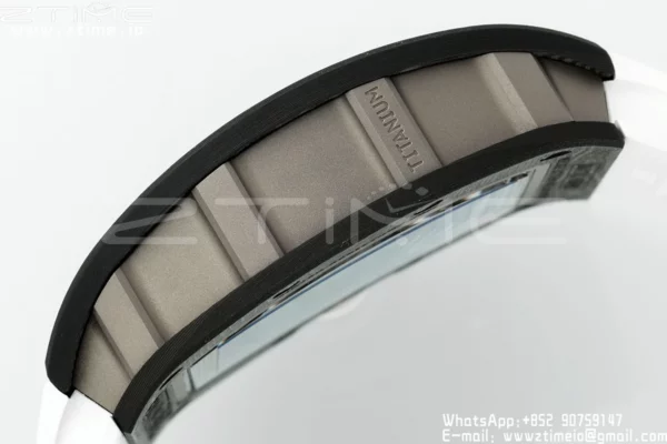 Richard Mille RM055 NTPT APS Factory 1:1 Best Edition Λευκή στεφάνη Λευκή κορώνα σε καουτσούκ λουράκι - Super Clone Watch | 1:1 Best Version