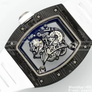 Richard Mille RM055 NTPT APS Factory 1:1 Best Edition Λευκή στεφάνη Λευκή κορώνα σε καουτσούκ λουράκι - Super Clone Watch | 1:1 Best Version