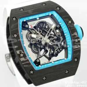 Richard Mille RM055 NTPT APS Factory 1:1 Best Edition Λευκό πλαίσιο Μπλε κορώνα Καουτσούκ λουράκι - Super Clone Watch | 1:1 Best Version