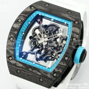 Richard Mille RM055 NTPT APS Factory 1:1 Best Edition Λευκό πλαίσιο Μπλε κορώνα Καουτσούκ λουράκι - Super Clone Watch | 1:1 Best Version