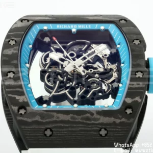 Richard Mille RM055 NTPT APS Factory 1:1 Best Edition Λευκό πλαίσιο Μπλε κορώνα Καουτσούκ λουράκι - Super Clone Watch | 1:1 Best Version