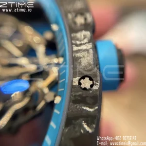 Richard Mille RM055 NTPT APS Factory 1:1 Best Edition Blue Bezel Blue Crown Rubber Strap - Super Clone Watch | 1:1 Best Version