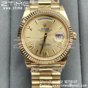 Rolex DayDate 40 YG 228238-006 GS Factory Gain Weight YG Roman Dial A3255 - Super Clone Watch | 1:1 Best Version