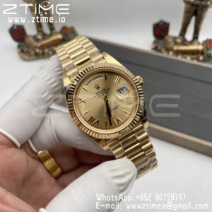 Rolex DayDate 40 YG 228238-006 GS Factory Gain Weight YG Roman Dial A3255 - Super Clone Watch | 1:1 Best Version