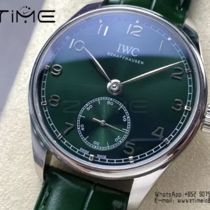 IWC Portuguese IW358310 GR Factory 1:1 Best Edition SS Green Dial Silvery Markers - Super Clone Watch | 1:1 Best Version