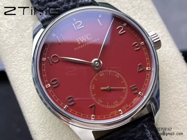 IWC Portuguese IW358315 GR Factory 1:1 Best Edition SS Red Dial Silvery Markers - Super Clone Watch | 1:1 Best Version