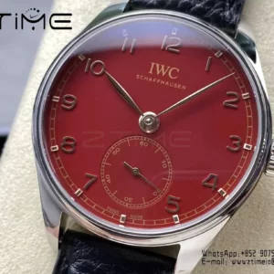 IWC Portuguese IW358315 GR Factory 1:1 Best Edition SS Red Dial Silvery Markers - Super Clone Watch | 1:1 Best Version