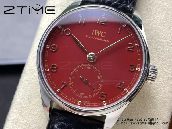 IWC Portuguese IW358315 GR Factory 1:1 Best Edition SS Red Dial Silvery Markers - Super Clone Watch | 1:1 Best Version