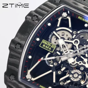 RICHARD MILLE RM35-01 Black Carbon BBR Factory Best Edition Black Nylon Strap - スーパークローンウォッチ｜1:1ベストバージョン