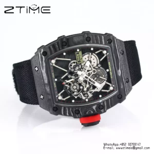 RICHARD MILLE RM35-01 Black Carbon BBR Factory Best Edition Black Nylon Strap - スーパークローンウォッチ｜1:1ベストバージョン
