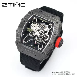 RICHARD MILLE RM35-01 Black Carbon BBR Factory Best Edition Black Nylon Strap - スーパークローンウォッチ｜1:1ベストバージョン