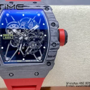 RICHARD MILLE RM35-01 Black Carbon BBR Factory Best Edition Red Rubber Strap - Super Clone Watch | 1:1 Best Version