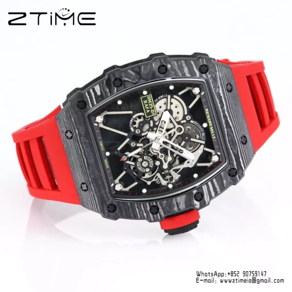 RICHARD MILLE RM35-01 Black Carbon BBR Factory Best Edition Red Rubber Strap - Super Clone Watch | 1:1 Best Version