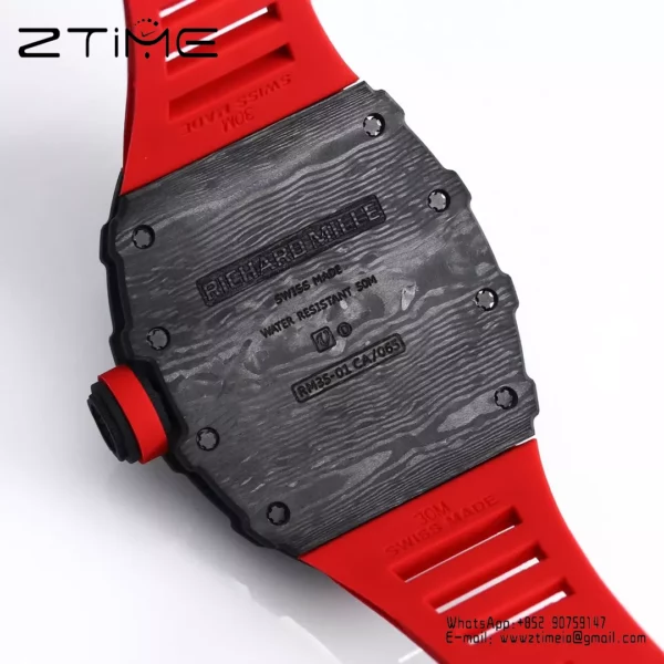 RICHARD MILLE RM35-01 Black Carbon BBR Factory Best Edition Red Rubber Strap - Super Clone Watch | 1:1 Best Version
