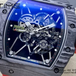 RICHARD MILLE RM35-01 Black Carbon BBR Factory Best Edition Red Rubber Strap - Super Clone Watch | 1:1 Best Version
