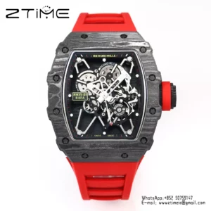 RICHARD MILLE RM35-01 Black Carbon BBR Factory Best Edition Red Rubber Strap - Super Clone Watch | 1:1 Best Version