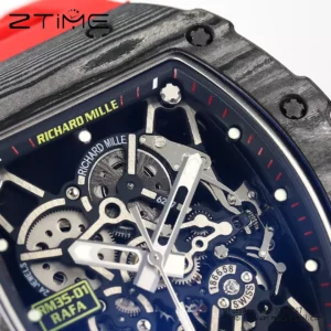 RICHARD MILLE RM35-01 Black Carbon BBR Factory Best Edition Red Rubber Strap - Super Clone Watch | 1:1 Best Version
