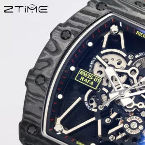 RICHARD MILLE RM35-01 Black Carbon BBR Factory Best Edition Red Rubber Strap - Super Clone Watch | 1:1 Best Version