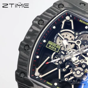 RICHARD MILLE RM35-01 Black Carbon BBR Factory Best Edition White Rubber Strap - Super Clone Watch | 1:1 Best Version