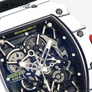 RICHARD MILLE RM35-01 White Carbon BBR Factory Best Edition Black Nylon Strap - Super Clone Watch | 1:1 Best Version