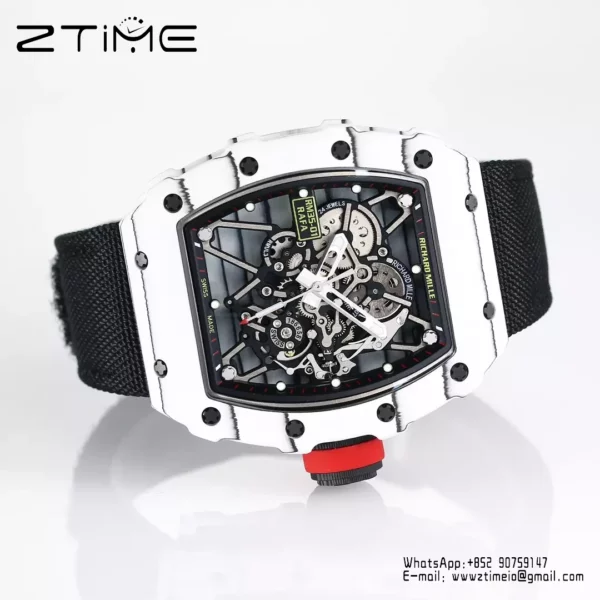 RICHARD MILLE RM35-01 White Carbon BBR Factory Best Edition Black Nylon Strap - Super Clone Watch | 1:1 Best Version