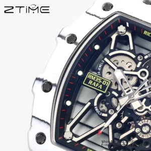 RICHARD MILLE RM35-01 White Carbon BBR Factory Best Edition Black Rubber Strap - Super Clone Watch | 1:1 Best Version