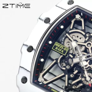 RICHARD MILLE RM35-01 White Carbon BBR Factory Best Edition Blue Rubber Strap - Super Clone Watch | 1:1 Best Version