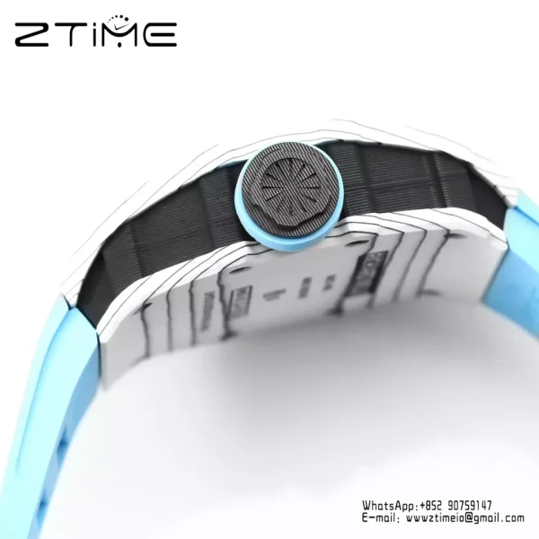 RICHARD MILLE RM35-01 White Carbon BBR Factory Best Edition Blue Rubber Strap - Super Clone Watch | 1:1 Best Version