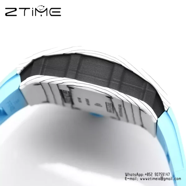 RICHARD MILLE RM35-01 White Carbon BBR Factory Best Edition Blue Rubber Strap - Super Clone Watch | 1:1 Best Version