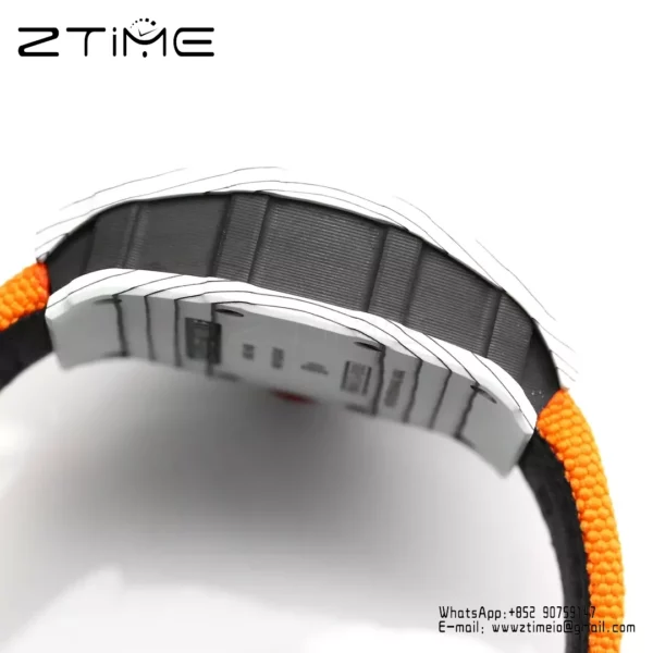 RICHARD MILLE RM35-01 White Carbon BBR Factory Best Edition Orange Nylon Strap - Super Clone Watch | 1:1 Best Version