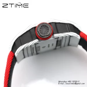 RICHARD MILLE RM35-01 White Carbon BBR Factory Best Edition Red Nylon Strap - Super Clone Watch | 1:1 Best Version