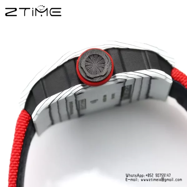 RICHARD MILLE RM35-01 White Carbon BBR Factory Best Edition Red Nylon Strap - Super Clone Watch | 1:1 Best Version