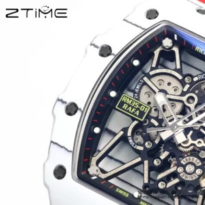 RICHARD MILLE RM35-01 White Carbon BBR Factory Best Edition Red Rubber Strap - Super Clone Watch | 1:1 Best Version