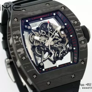 リシャール・ミル RM055 NTPT APSファクトリー 1:1ベスト・エディション ブラックベゼル ブラッククラウン ラバーストラップ - スーパークローンウォッチ｜1:1ベスト・バージョン