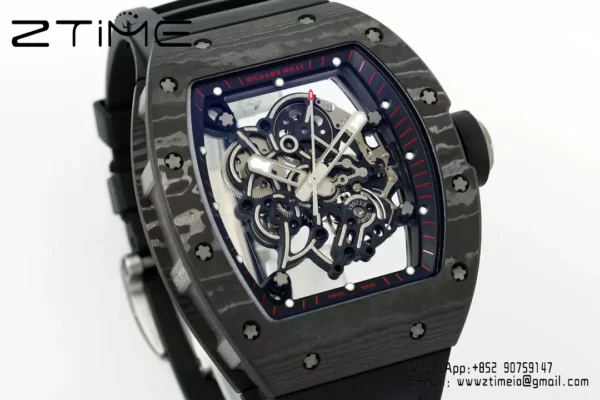 リシャール・ミル RM055 NTPT APSファクトリー 1:1ベスト・エディション ブラックベゼル ブラッククラウン ラバーストラップ - スーパークローンウォッチ｜1:1ベスト・バージョン