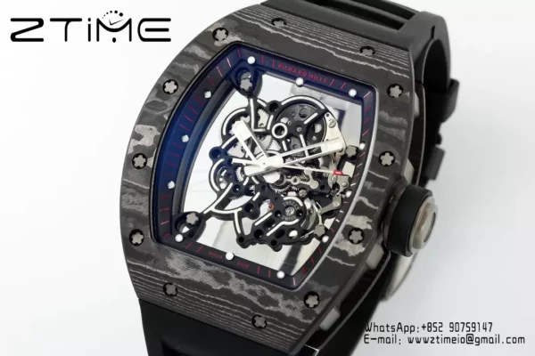 リシャール・ミル RM055 NTPT APSファクトリー 1:1ベスト・エディション ブラックベゼル ブラッククラウン ラバーストラップ - スーパークローンウォッチ｜1:1ベスト・バージョン