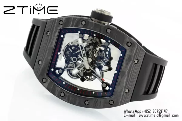 リシャール・ミル RM055 NTPT APSファクトリー 1:1ベスト・エディション ブラックベゼル ブラッククラウン ラバーストラップ - スーパークローンウォッチ｜1:1ベスト・バージョン