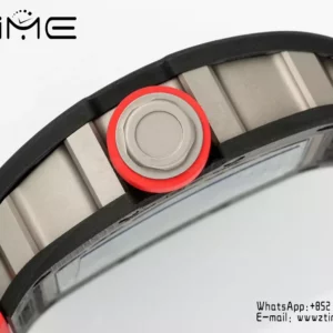 Richard Mille RM055 NTPT APS Factory 1:1 Best Edition Black Bezel Red Crown Rubber Strap - Super Clone Watch | 1:1 Best Version
